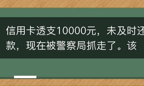 信用卡透支10000元，未及时还款，现在被警察局抓走了。该如何处理
