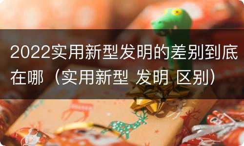 2022实用新型发明的差别到底在哪（实用新型 发明 区别）