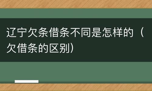 辽宁欠条借条不同是怎样的（欠借条的区别）