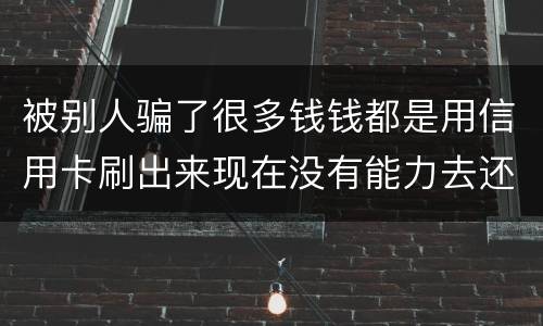 被别人骗了很多钱钱都是用信用卡刷出来现在没有能力去还信用卡的钱了请问我要怎么办