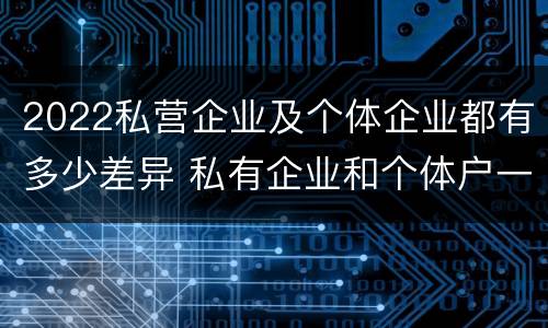 2022私营企业及个体企业都有多少差异 私有企业和个体户一样吗