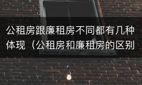 公租房跟廉租房不同都有几种体现（公租房和廉租房的区别是什么请继续我在听）