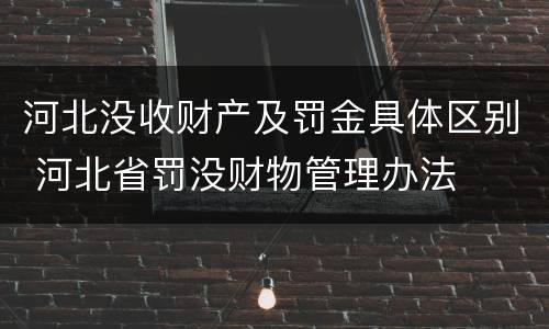 河北没收财产及罚金具体区别 河北省罚没财物管理办法