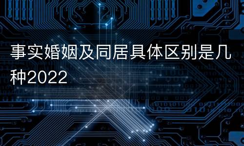 事实婚姻及同居具体区别是几种2022
