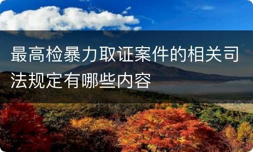 最高检暴力取证案件的相关司法规定有哪些内容