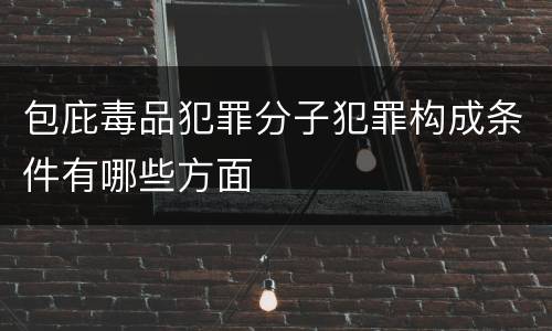包庇毒品犯罪分子犯罪构成条件有哪些方面