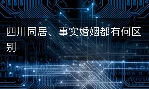 四川同居、事实婚姻都有何区别