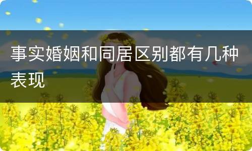 事实婚姻和同居区别都有几种表现