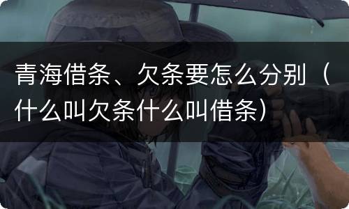 青海借条、欠条要怎么分别（什么叫欠条什么叫借条）