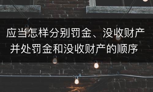 应当怎样分别罚金、没收财产 并处罚金和没收财产的顺序