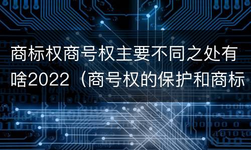 商标权商号权主要不同之处有啥2022（商号权的保护和商标权的保护一样是全国性范围的）
