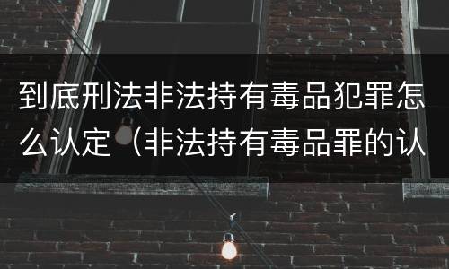到底刑法非法持有毒品犯罪怎么认定（非法持有毒品罪的认定条件）