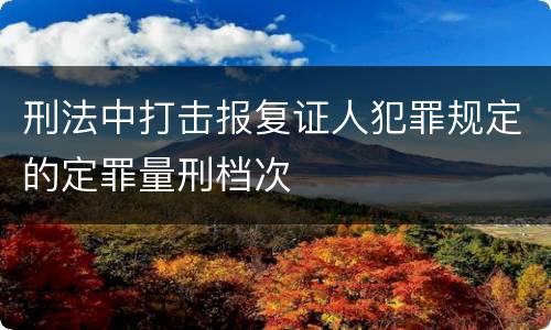 刑法中打击报复证人犯罪规定的定罪量刑档次