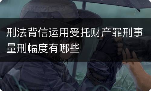 刑法背信运用受托财产罪刑事量刑幅度有哪些