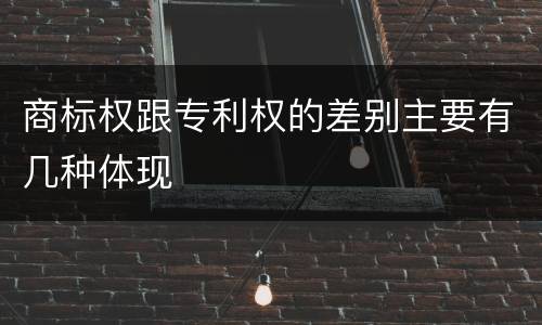 商标权跟专利权的差别主要有几种体现