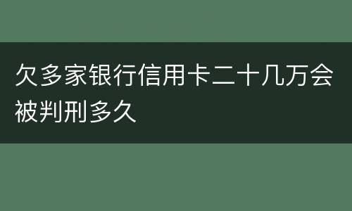 欠多家银行信用卡二十几万会被判刑多久
