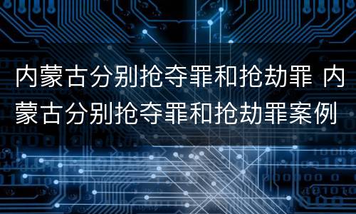 内蒙古分别抢夺罪和抢劫罪 内蒙古分别抢夺罪和抢劫罪案例