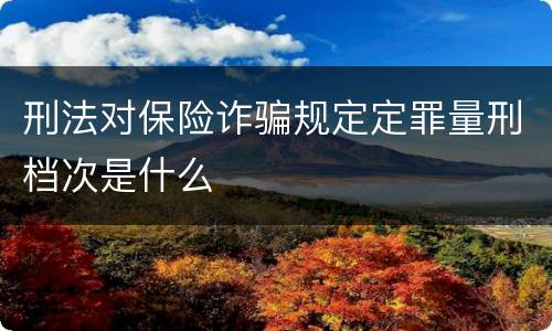 刑法对保险诈骗规定定罪量刑档次是什么