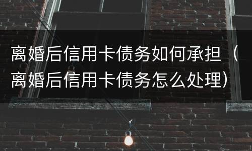 离婚后信用卡债务如何承担（离婚后信用卡债务怎么处理）