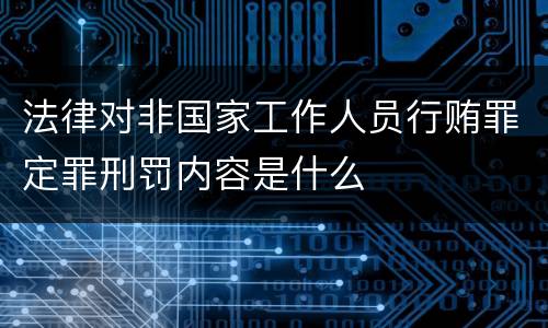 法律对非国家工作人员行贿罪定罪刑罚内容是什么