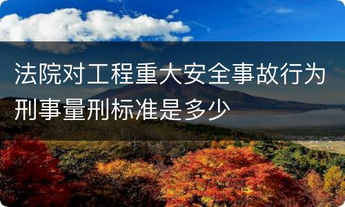 法院对工程重大安全事故行为刑事量刑标准是多少