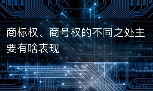 商标权、商号权的不同之处主要有啥表现
