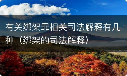 有关绑架罪相关司法解释有几种（绑架的司法解释）