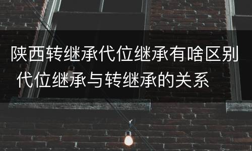 陕西转继承代位继承有啥区别 代位继承与转继承的关系