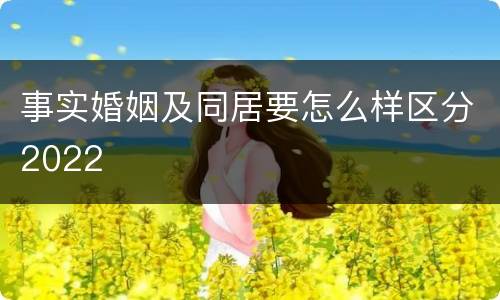 事实婚姻及同居要怎么样区分2022