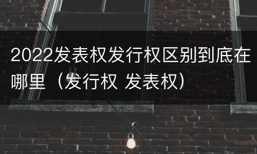 2022发表权发行权区别到底在哪里（发行权 发表权）