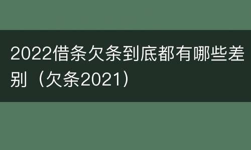 2022借条欠条到底都有哪些差别（欠条2021）