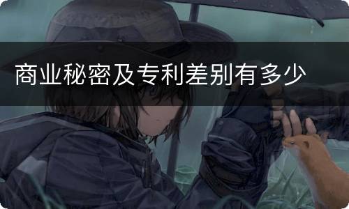 商业秘密及专利差别有多少