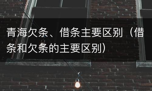 青海欠条、借条主要区别（借条和欠条的主要区别）