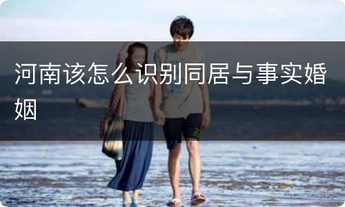 河南该怎么识别同居与事实婚姻