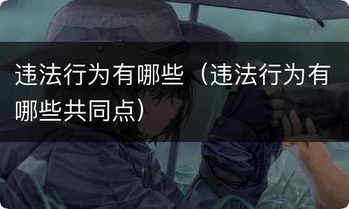 违法行为有哪些（违法行为有哪些共同点）