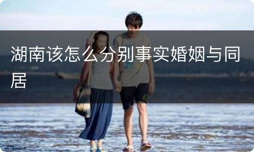 湖南该怎么分别事实婚姻与同居