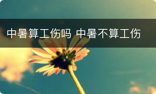中暑算工伤吗 中暑不算工伤