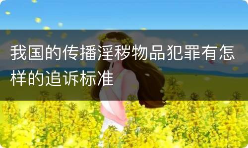我国的传播淫秽物品犯罪有怎样的追诉标准