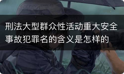 刑法大型群众性活动重大安全事故犯罪名的含义是怎样的
