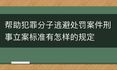 帮助犯罪分子逃避处罚案件刑事立案标准有怎样的规定
