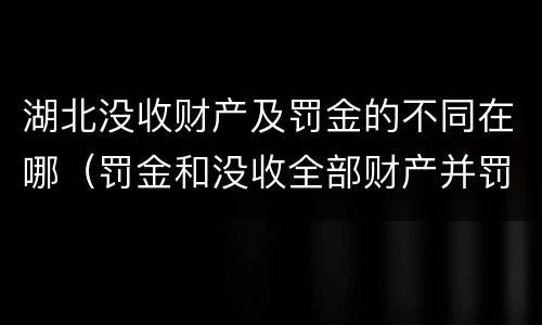 湖北没收财产及罚金的不同在哪（罚金和没收全部财产并罚）