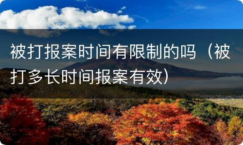 被打报案时间有限制的吗（被打多长时间报案有效）