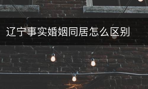 辽宁事实婚姻同居怎么区别