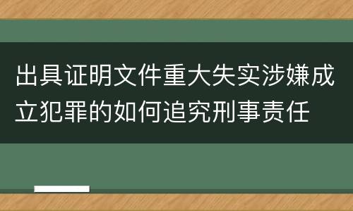 出具证明文件重大失实涉嫌成立犯罪的如何追究刑事责任