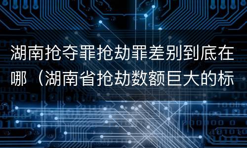 湖南抢夺罪抢劫罪差别到底在哪（湖南省抢劫数额巨大的标准）