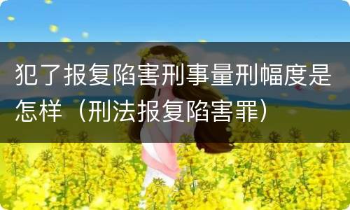 犯了报复陷害刑事量刑幅度是怎样（刑法报复陷害罪）