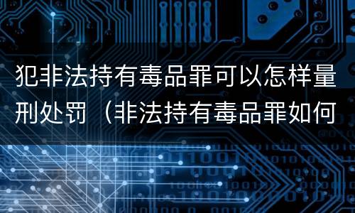 犯非法持有毒品罪可以怎样量刑处罚（非法持有毒品罪如何量刑）