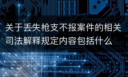 关于丢失枪支不报案件的相关司法解释规定内容包括什么