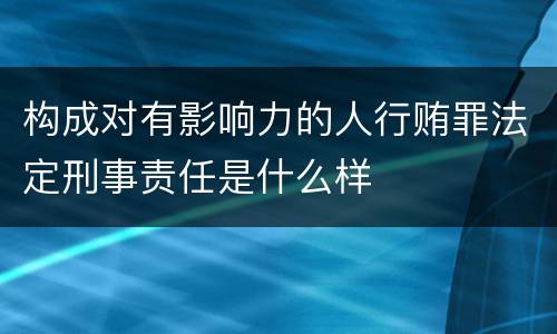 构成对有影响力的人行贿罪法定刑事责任是什么样