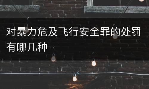 对暴力危及飞行安全罪的处罚有哪几种